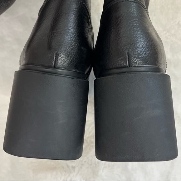 Soul Naturalizer Women’s Black Leather Knee-High Boots Chunky Rubber Heel Size 9 - Picture 5 of 10